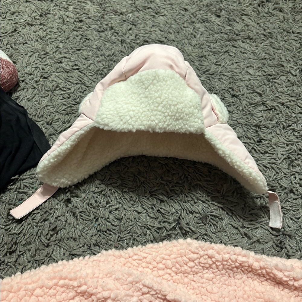 Swiss Tech Pink and Cream Sherpa Kids Hat